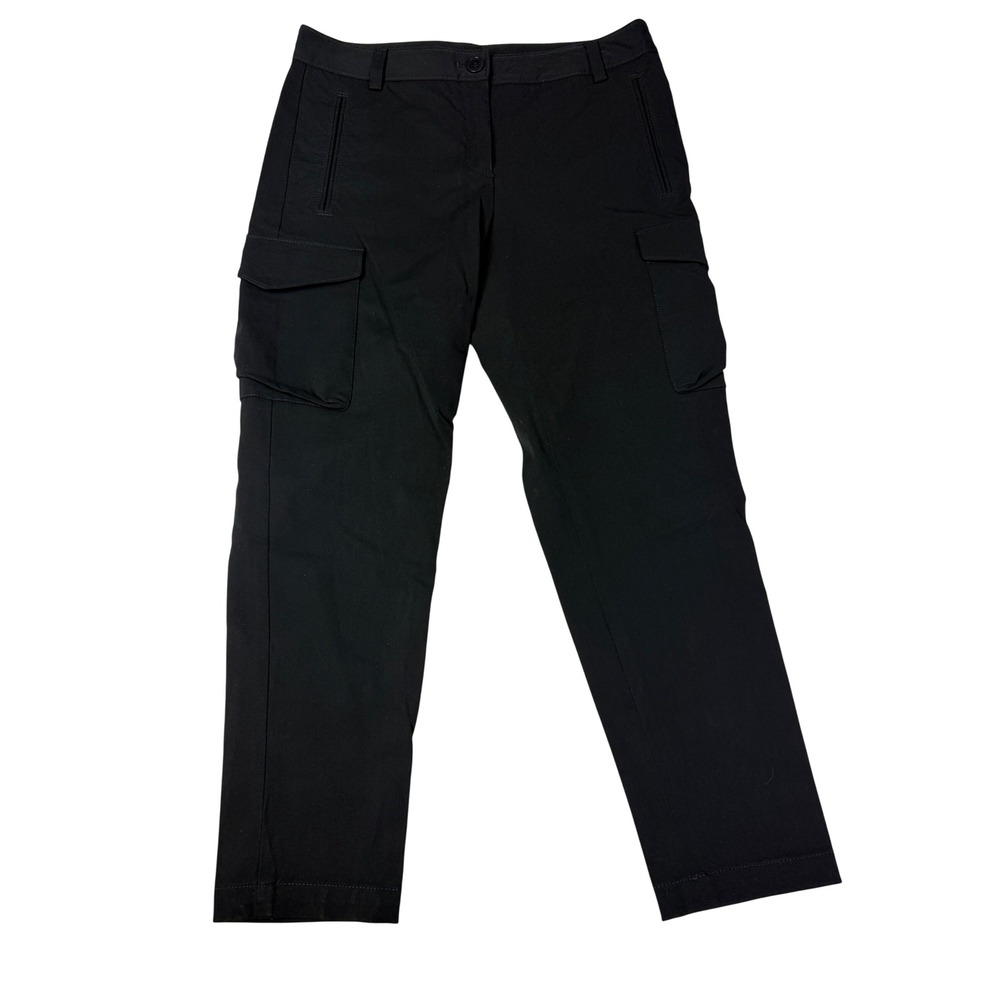 Theory Womens Black Cargo Pants Straight Leg Utility Trousers Size 4 Made in USA